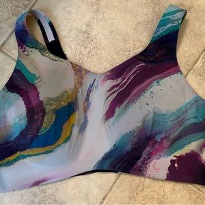 Knix catalyst sports bra 8 Fits 40D 42D 40DD 42DD 40E swirl print high impact